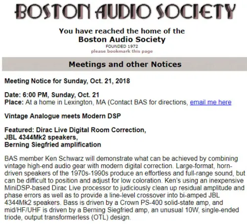 Boston Audio Society: Vintage Analogue incontra il moderno DSP