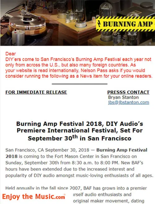 Burning Amp Festival 2018, DIY Audio's Premiere Festival
