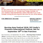 Burning Amp Festival 2018, DIY Audio's Premiere Festival