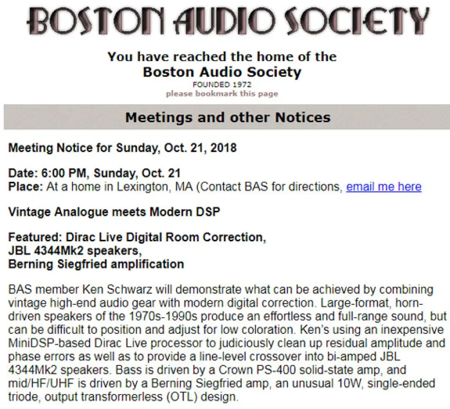 Boston Audio Society: Vintage Analogue incontra il moderno DSP