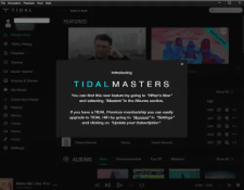 Modifiche alle app Tidal Desktop - Sorpresa!
