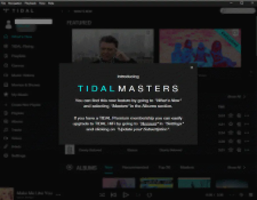 Modifiche alle app Tidal Desktop - Sorpresa!