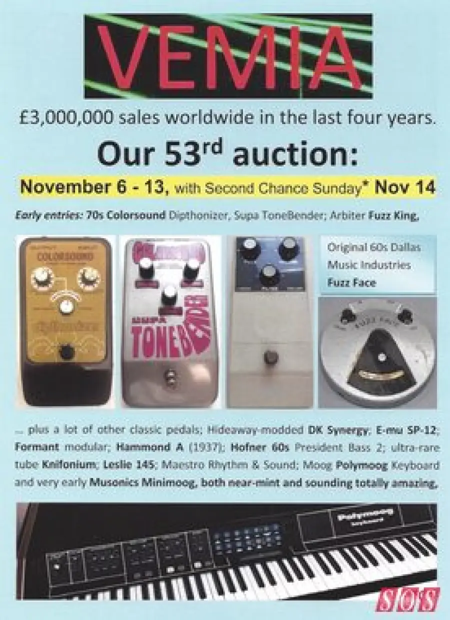 Annunciata l'asta di attrezzatura vintage VEMIA