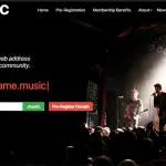 I musicisti possono pre-registrare il loro dominio/URL .Music