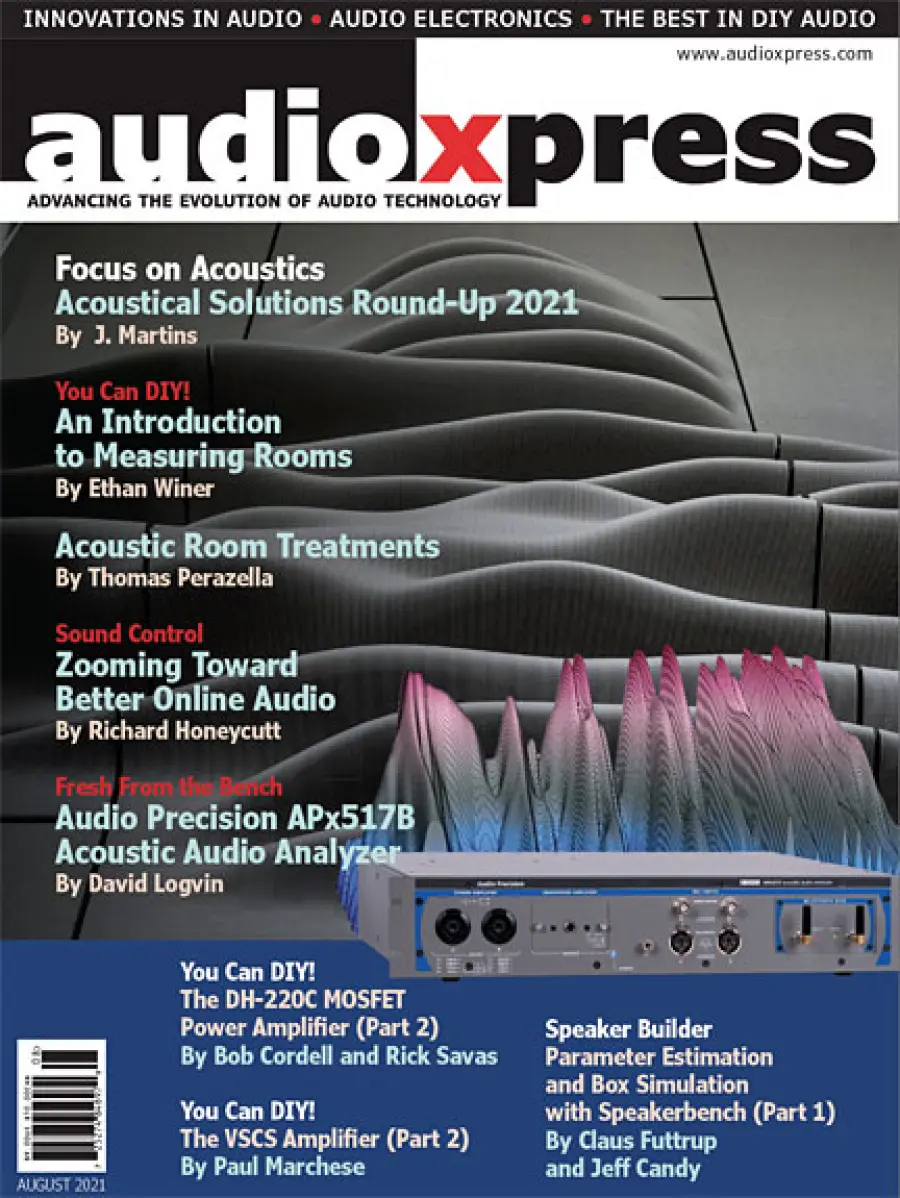 Il numero di agosto 2021 di audioXpress è ora disponibile