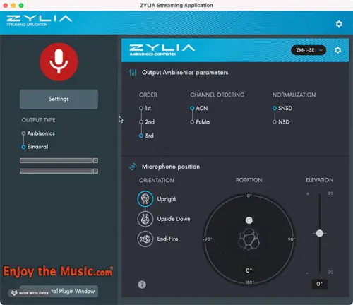 Applicazione di streaming Zylia per MacOS