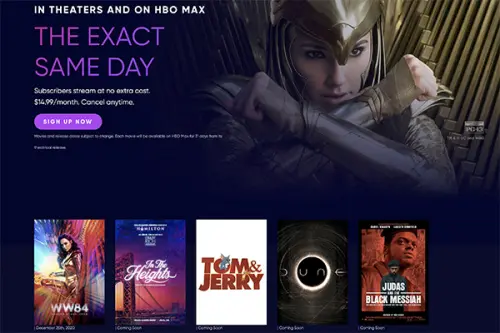 Tutti i film Warner del 2021 usciranno nelle sale lo stesso giorno e HBO Max