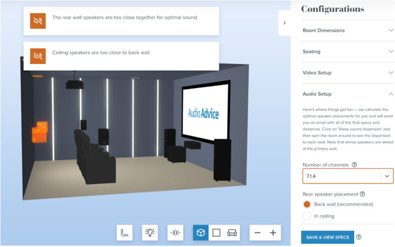 La consulenza audio del rivenditore vuole aiutarti a riprogettare virtualmente il tuo home theater