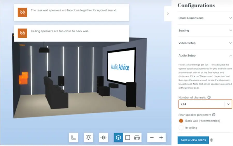 La consulenza audio del rivenditore vuole aiutarti a riprogettare virtualmente il tuo home theater