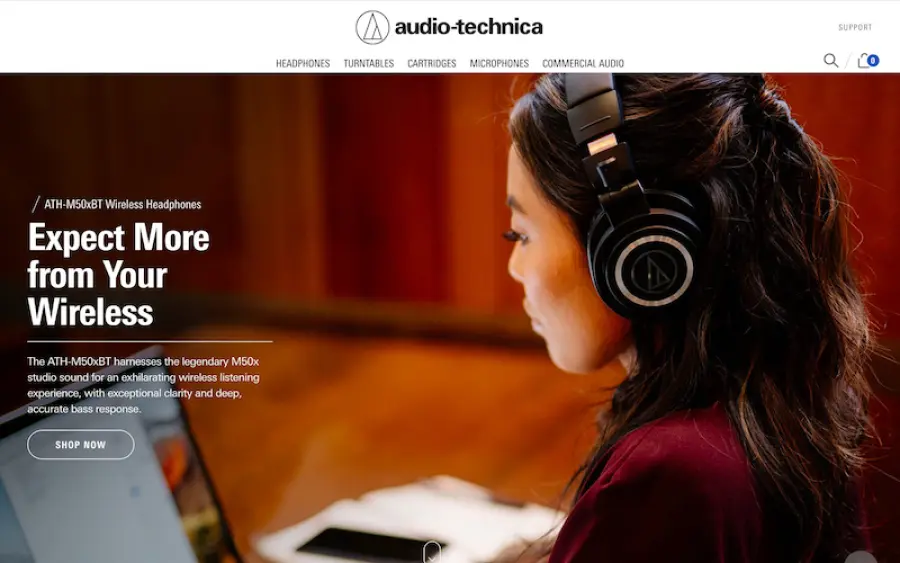 Il sito web di Audio-Technica si rinnova