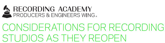 Linee guida post RIAA per riaprire studi di registrazione