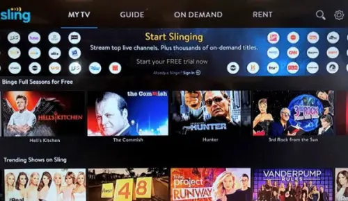 TV gratuita su Sling, nessuna iscrizione richiesta