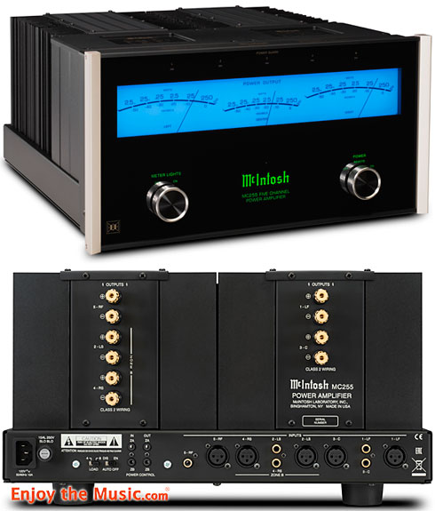 Amplificatore a cinque canali McIntosh MC255 con TripleView