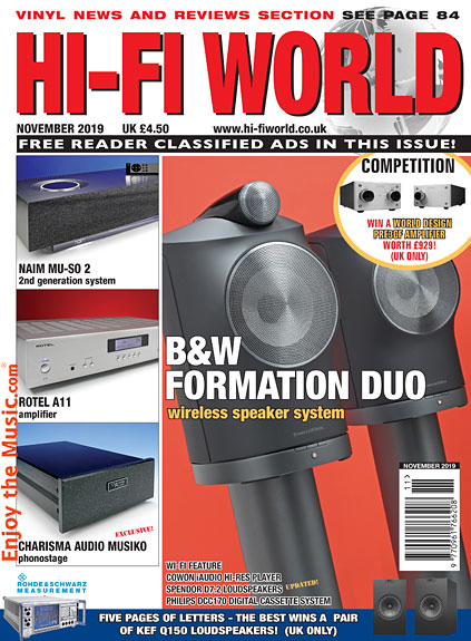 Hi-Fi World November presenta recensioni e pensa a pezzi