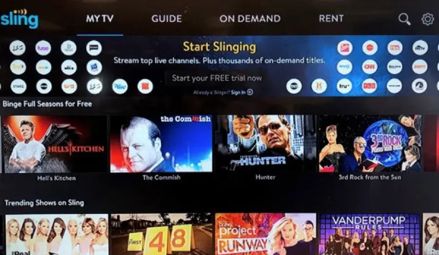 TV gratuita su Sling, nessuna iscrizione richiesta