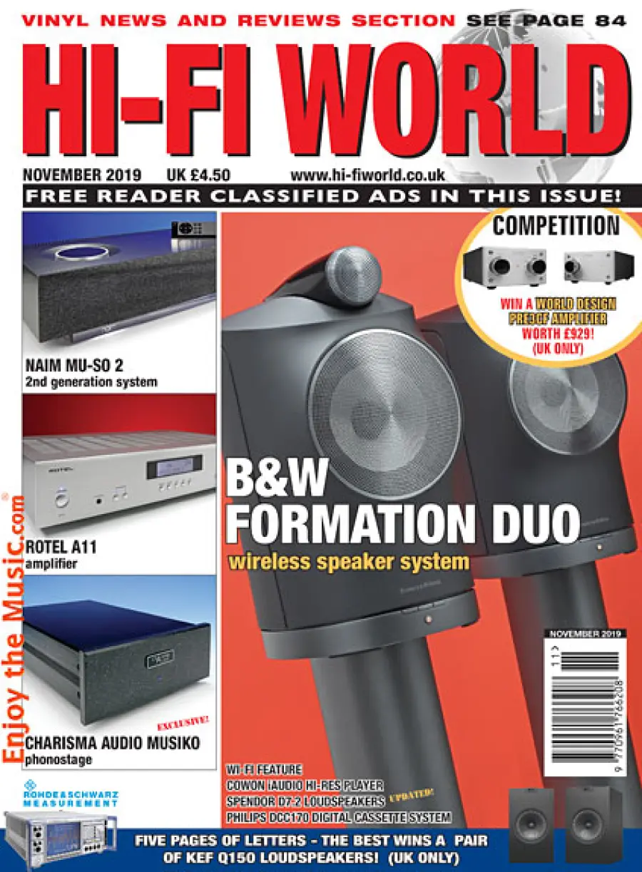 Hi-Fi World November presenta recensioni e pensa a pezzi
