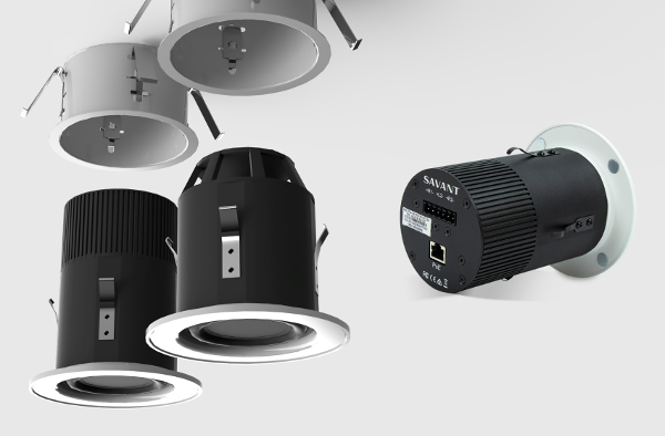 I nuovi altoparlanti di rete autoalimentati di Savant montano a soffitto