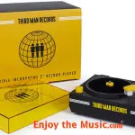 Giradischi in vinile bianco + 3 strisce di Third Man Records