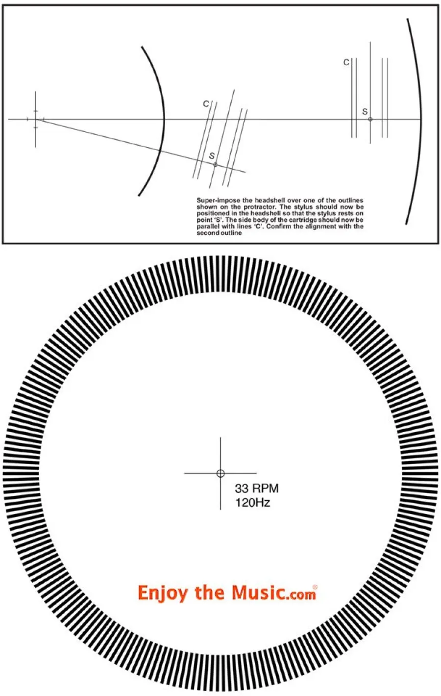 Dischi di allineamento della cartuccia girevole e dischi flash stroboscopici gratuiti